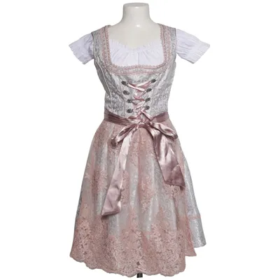 Dirndl (Silverfärgad, Vit, Rosa) från Lifos Bomull, Polyester
