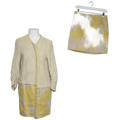 Skirt suit (Yellow, Beige) from Zara Basic Cotton, Polyester