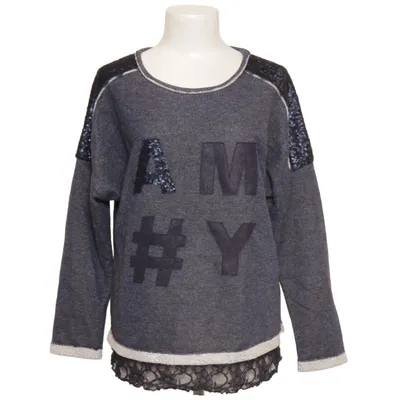 Sweatshirt (Grå, Sort) fra Amy by Amy Vermont Bomuld, Polyester