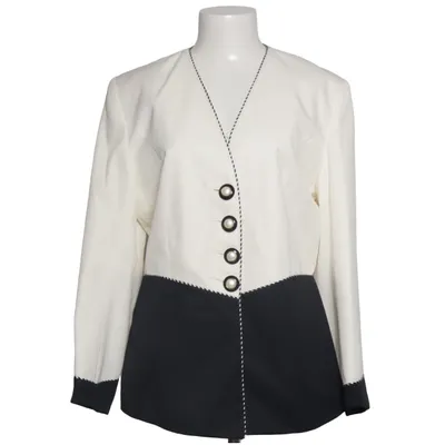 Blazer (Weiß, Schwarz) von Yessica Acetat, Polyester, Viskose