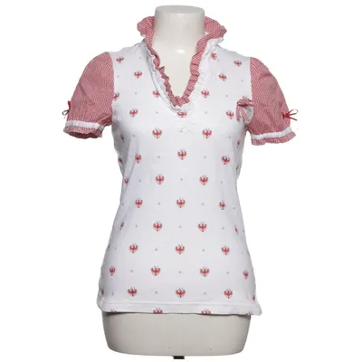 Dirndlbluse (Hvid, Rød) fra Alpin Bomuld, Polyester