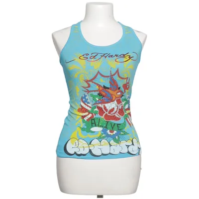Débardeur (Bleu, Multicolore) de Ed Hardy Coton, Élasthane