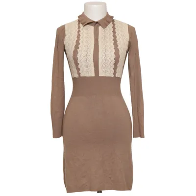 Dress (Brown, White) from Just Woman Acrylic, Cashmere, Elastane, Wool