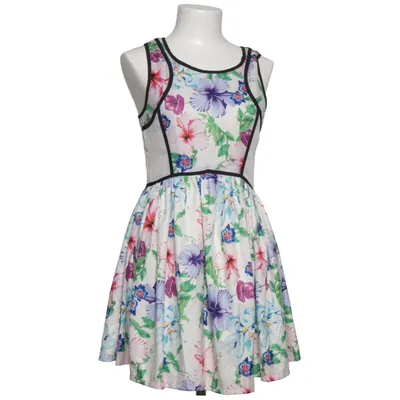 Dress (White, Multicolored) from Angel Biba Cotton, Elastane, Polyester