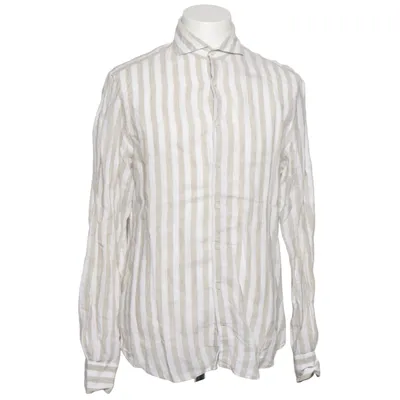 Shirt (Beige, White) from Suitsupply Linen