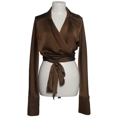 Wrap blouse (Brown) from Bayu Polyester