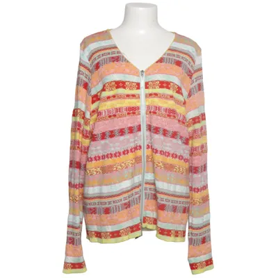 Strickjacke (Mehrfarbig) von Eva & Claudi Baumwolle, Leinen, Polyamid, Polyester, Seide, Tencel, Viskose, Wolle