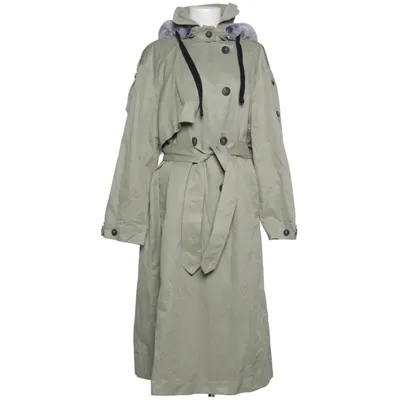 Trenchcoat (Groen) van The Girl Who Katoen, Polyester