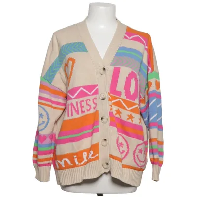 Cardigan (Beige, Multicolored) from Zwillingsherz Acrylic, Cotton
