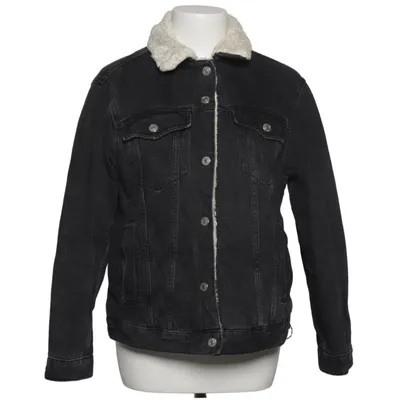 Lined denim jacket (Gray, White) from Topshop Moto