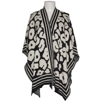Poncho (Noir, Blanc) de Cosmoda Polyester, Viscose