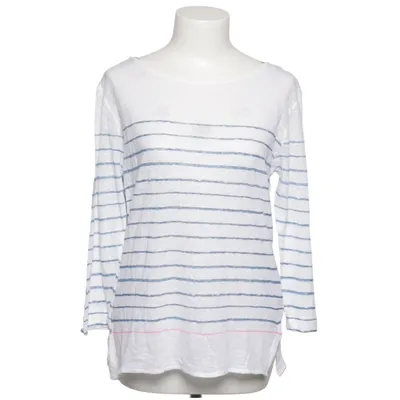 Långärmad t-shirt (Vit, Blå) från Majestic Filatures Linne