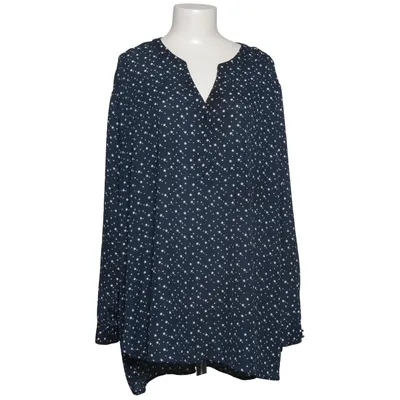 Blouse (Blue, White) from Janina Curved Polyester