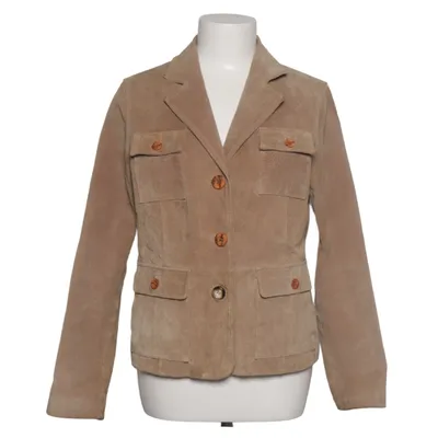 Leather blazer (Brown) from Blue Motion Cotton, Leather, Polyester