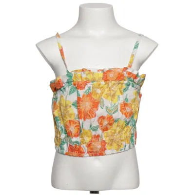 Crop top (Yellow, Orange, Green, White, Multicolored) from Zara Cotton, Linen