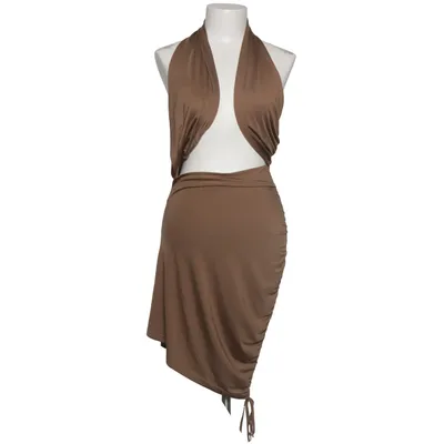 Halternek jurk (Bruin) van D&M Elastaan, Polyester