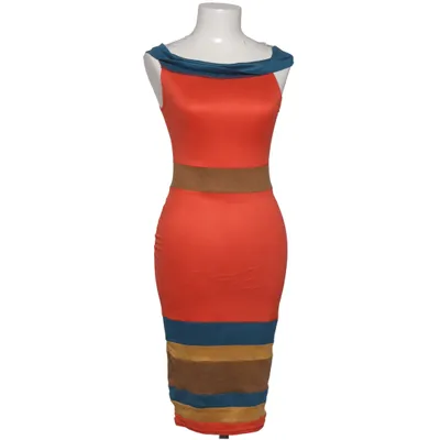 Jurk (Oranje, Blauw, Bruin) van CBR Katoen, Polyester