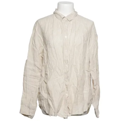 Shirt (Beige, White) from Uniqlo Linen