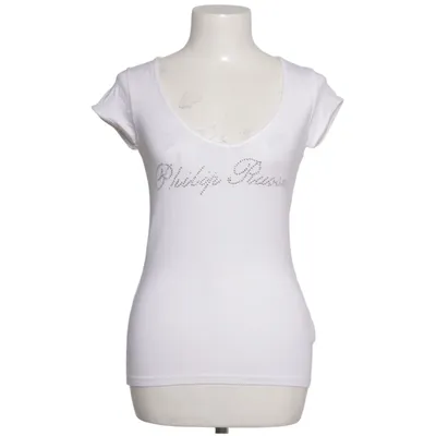 T-shirt (Wit) van Philip Russel Elastaan, Viscose