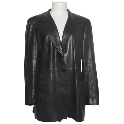 Leather blazer (Black) from Insieme Acetate, Leather, Polyamide