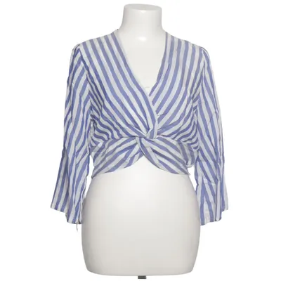 Wrap blouse (Blue, White) from Made in italy Elastane, Polyester