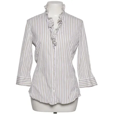 Shirt (Beige, White) from Caliban Cotton, Elastane, Polyamide