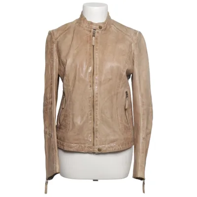 Leren jack (Beige) van Stylo Leer, Polyester