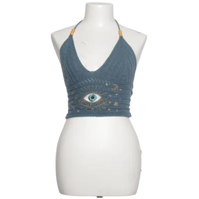 Halterneck top (Blå) fra Romwe Akryl, Polyamid, Polyester