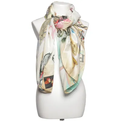 Shawl (Beige, Multicolored) from Plomo o Plata Silk