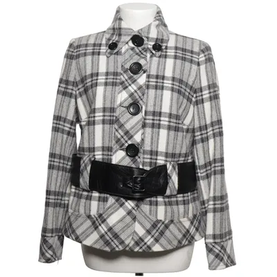 Coat (Gray, White, Black) from Lea H. Acrylic, Polyester, Wool