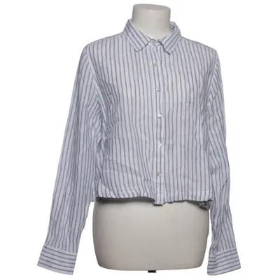 Shirt (White, Blue) from Christian Siriano Linen