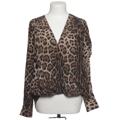 Wrap blouse (Brown, Black) from Jadicted Elastane, Silk, Viscose