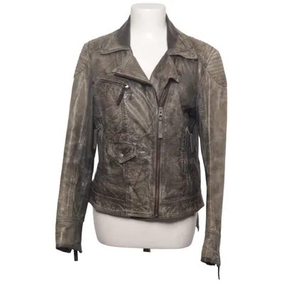 Biker jacket (Gray) from Gipsy Cotton, Leather, Polyester