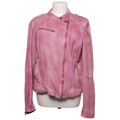 Veste de motard (Rose) de Mod Coton, Cuir, Polyester