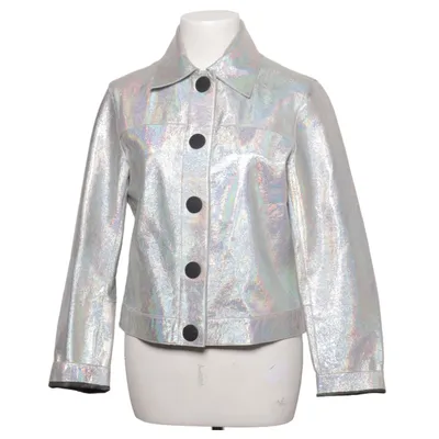 Leather jacket (Silver, Multicolored) from Uterqüe