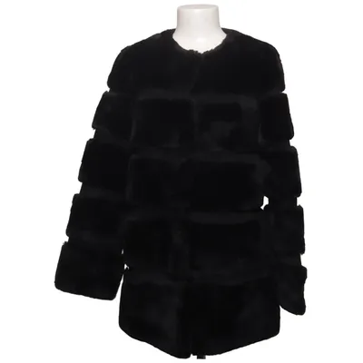 Pelz­ja­cke (Schwarz) von CKN of Scandinavia Leder, Polyester, Kaninchenpelz