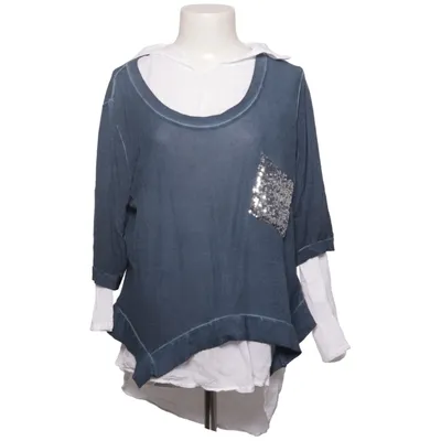 Top (Blue, White) from Mandarin Cotton