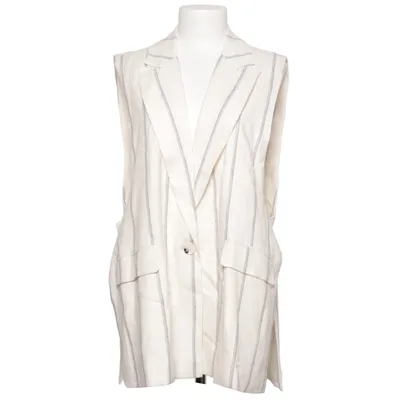 Gilet (Blanc, Bleu) de Reserved Coton, Lin, Polyester, Viscose