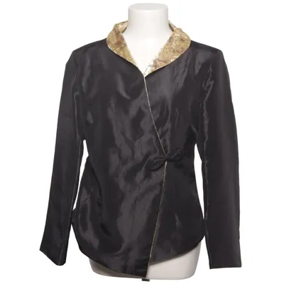 Wikkelblouse (Zwart, Goud) van Laogudai Polyester