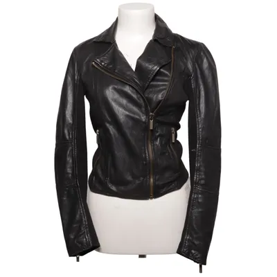 Bikerjakke (Sort) fra Michael Kors Bomuld, Elastan, Læder, Polyester, Viscose