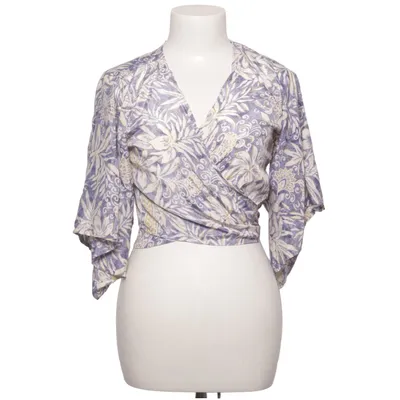 Wikkelblouse (Blauw, Wit) van Cha Cha Zijde, Viscose