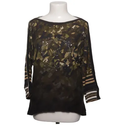 Långärmad t-shirt (Grön, Svart, Guldfärgad) från Desigual Bomull, Elastan, Metallfiber, Polyester, Viskos