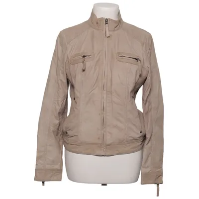 Læderjakke (Beige) fra ESPRIT Collection Læder, Polyester
