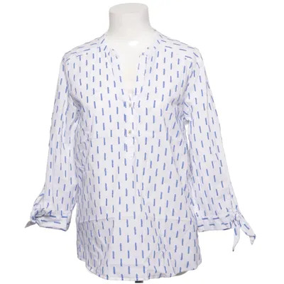 Blouse (White, Blue) from Emily van den Bergh Cotton, Elastane, Polyamide
