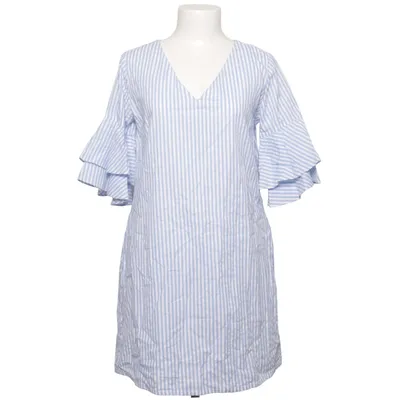 Jurk (Blauw, Wit) van Marie Lund Katoen