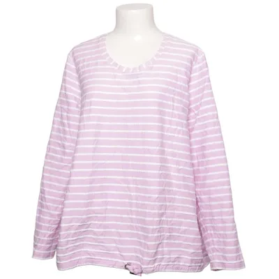 Lange mouwen shirt (Roze, Wit) van Pure by Ulla Popken Elastaan, Organisch katoen
