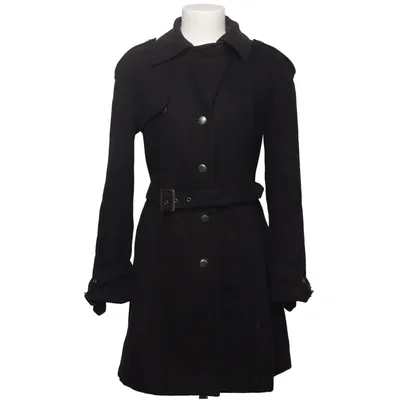 Trenchcoat (Zwart) van Mauritius Polyester, Viscose, Wol