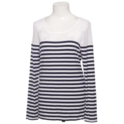 Långärmad t-shirt (Blå, Vit) från Mandarin Elastan, Polyester, Viskos