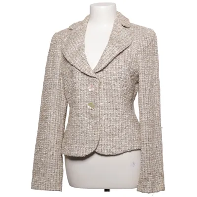Blazer (Beige, Silber, Weiß) von Emporio Armani Acetat, Baumwolle, Cupro, Polyamid, Polyester, Viskose