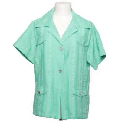 Kortärmad skjorta (Grön) från Maria Reich Elastan, Polyester, Viskos